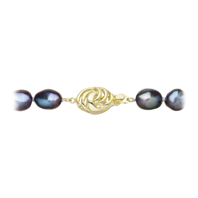Perlový náramek z říčních perel se zapínáním ze 14 karátového zlata 923011.3/9265A peacock