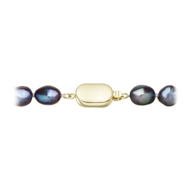Perlový náramek z říčních perel se zapínáním ze 14 karátového zlata 923011.3/9269A peacock