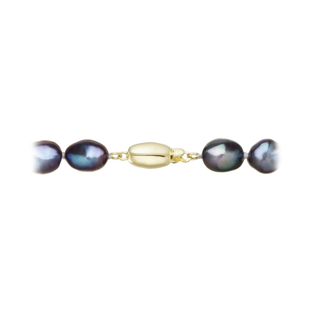 Perlový náramek z říčních perel se zapínáním ze 14 karátového zlata 923011.3/9271A peacock