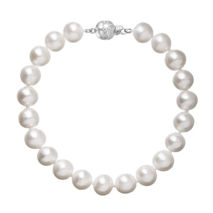 Perlový náramek z říčních perel se zapínáním z bílého 14 karátového zlata 823003.1/9266B bílý