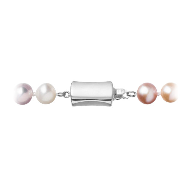 Perlový náramek z říčních perel se zapínáním z bílého 14 karátového zlata 823004.3/9267B multi