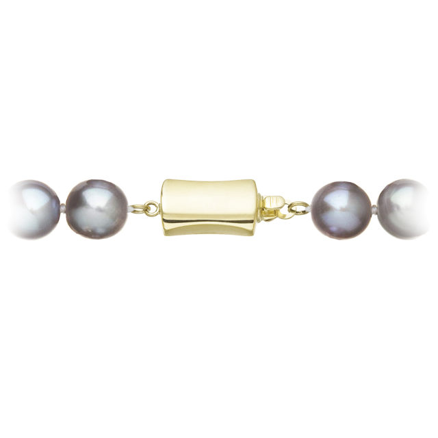 Perlový náramek z říčních perel se zapínáním ze 14 karátového zlata 923010.3/9267A grey