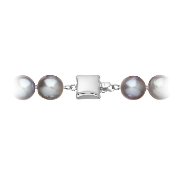 Perlový náramek z říčních perel se zapínáním z bílého 14 karátového zlata 823010.3/9268B grey
