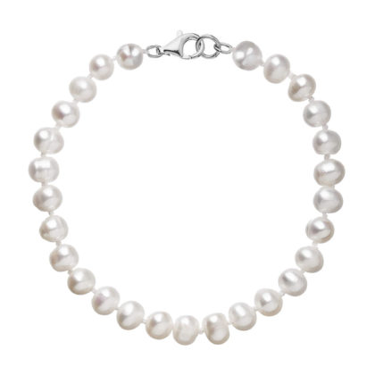 Perlový náramek z říčních perel se zapínáním z bílého 14 karátového zlata 823001.1/9260B bílý