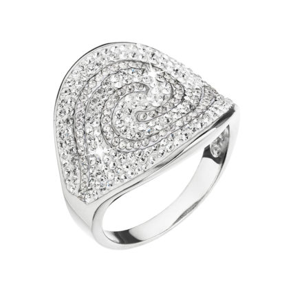 Stříbrný prsten s krystaly Swarovski bílo 35052.1 crystal