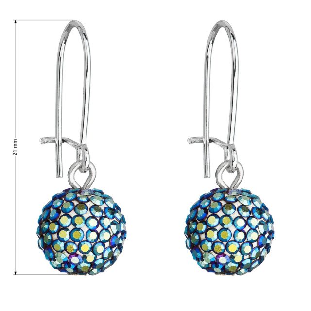 Náušnice bižuterie s krystaly 71119.5 bermuda blue